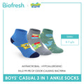 Biofresh | SpongeBob Boys' Antimicrobial Cotton Thin Casual Ankle Socks 3 pairs in 1 pack SBRBCG533
