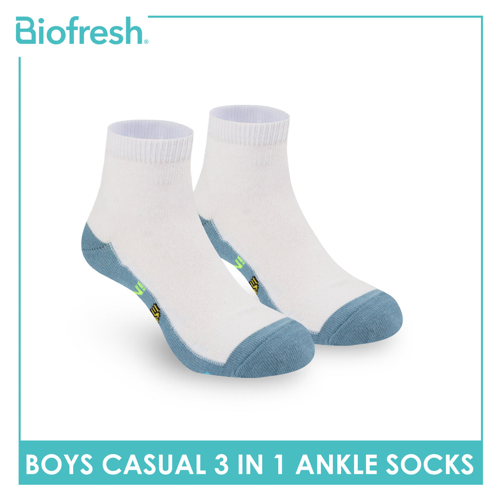 Biofresh | SpongeBob Boys’ Antimicrobial Cotton Lite Casual Ankle Socks 3 pairs in 1 pack SBRBCKG4