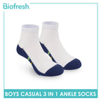 Biofresh | SpongeBob Boys’ Antimicrobial Cotton Lite Casual Ankle Socks 3 pairs in 1 pack SBRBCKG4