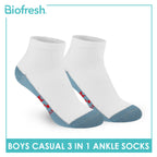 Biofresh | SpongeBob Boys’ Antimicrobial Cotton Lite Casual Ankle Socks 3 pairs in 1 pack SBRBCKG5