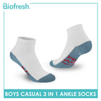 Biofresh | SpongeBob Boys’ Antimicrobial Cotton Lite Casual Ankle Socks 3 pairs in 1 pack SBRBCKG5