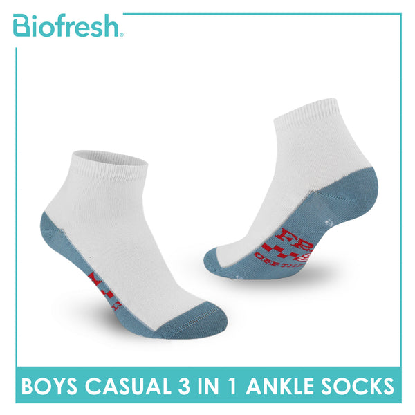 Biofresh | SpongeBob Boys’ Antimicrobial Cotton Lite Casual Ankle Socks 3 pairs in 1 pack SBRBCKG5