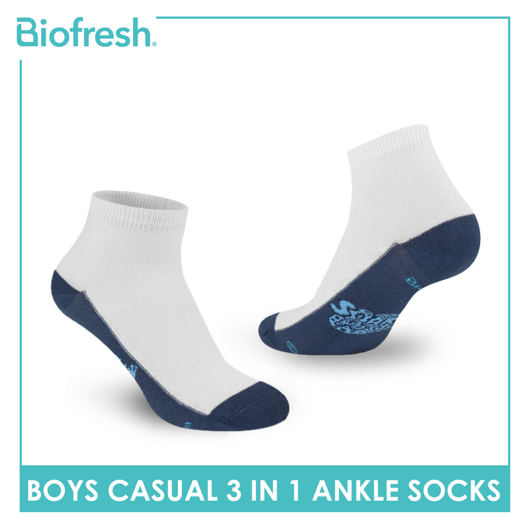 Biofresh | SpongeBob Boys’ Antimicrobial Cotton Lite Casual Ankle Socks 3 pairs in 1 pack SBRBCKG5