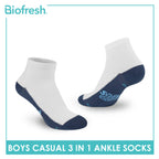 Biofresh | SpongeBob Boys’ Antimicrobial Cotton Lite Casual Ankle Socks 3 pairs in 1 pack SBRBCKG5