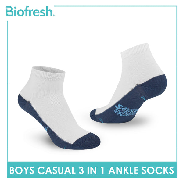 Biofresh | SpongeBob Boys’ Antimicrobial Cotton Lite Casual Ankle Socks 3 pairs in 1 pack SBRBCKG5