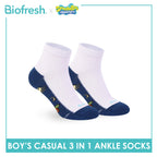 Biofresh | SpongeBob Boys' Antimicrobial Cotton Thin Casual Ankle Socks 3 pairs in 1 pack SBRBCKG8