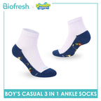 Biofresh | SpongeBob Boys' Antimicrobial Cotton Thin Casual Ankle Socks 3 pairs in 1 pack SBRBCKG8