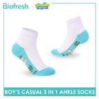 Biofresh | SpongeBob Boys' Antimicrobial Cotton Thin Casual Ankle Socks 3 pairs in 1 pack SBRBCKG8