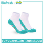 Biofresh | SpongeBob Boys' Antimicrobial Cotton Thin Casual Ankle Socks 3 pairs in 1 pack SBRBCKG8