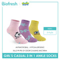 Biofresh | SpongeBob Girl's Antimicrobial Cotton Thin Casual Ankle Socks 3 pairs in 1 pack SBRGCG531