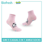 Biofresh | SpongeBob Girl's Antimicrobial Cotton Thin Casual Ankle Socks 3 pairs in 1 pack SBRGCG531