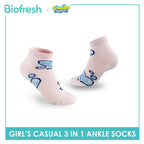Biofresh | SpongeBob Girl's Antimicrobial Cotton Thin Casual Ankle Socks 3 pairs in 1 pack SBRGCG532