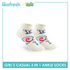 Biofresh | SpongeBob Girl's Antimicrobial Cotton Thin Casual Ankle Socks 3 pairs in 1 pack SBRGCG532