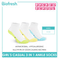 Biofresh | SpongeBob Girl's Antimicrobial Cotton Thin Casual Ankle Socks 3 pairs in 1 pack SBRGCKG1