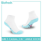 Biofresh | SpongeBob Girl's Antimicrobial Cotton Thin Casual Ankle Socks 3 pairs in 1 pack SBRGCKG1