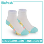 Biofresh | SpongeBob Girl's Antimicrobial Cotton Thin Casual Ankle Socks 3 pairs in 1 pack SBRGCKG2