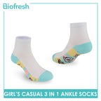 Biofresh | SpongeBob Girl's Antimicrobial Cotton Thin Casual Ankle Socks 3 pairs in 1 pack SBRGCKG2