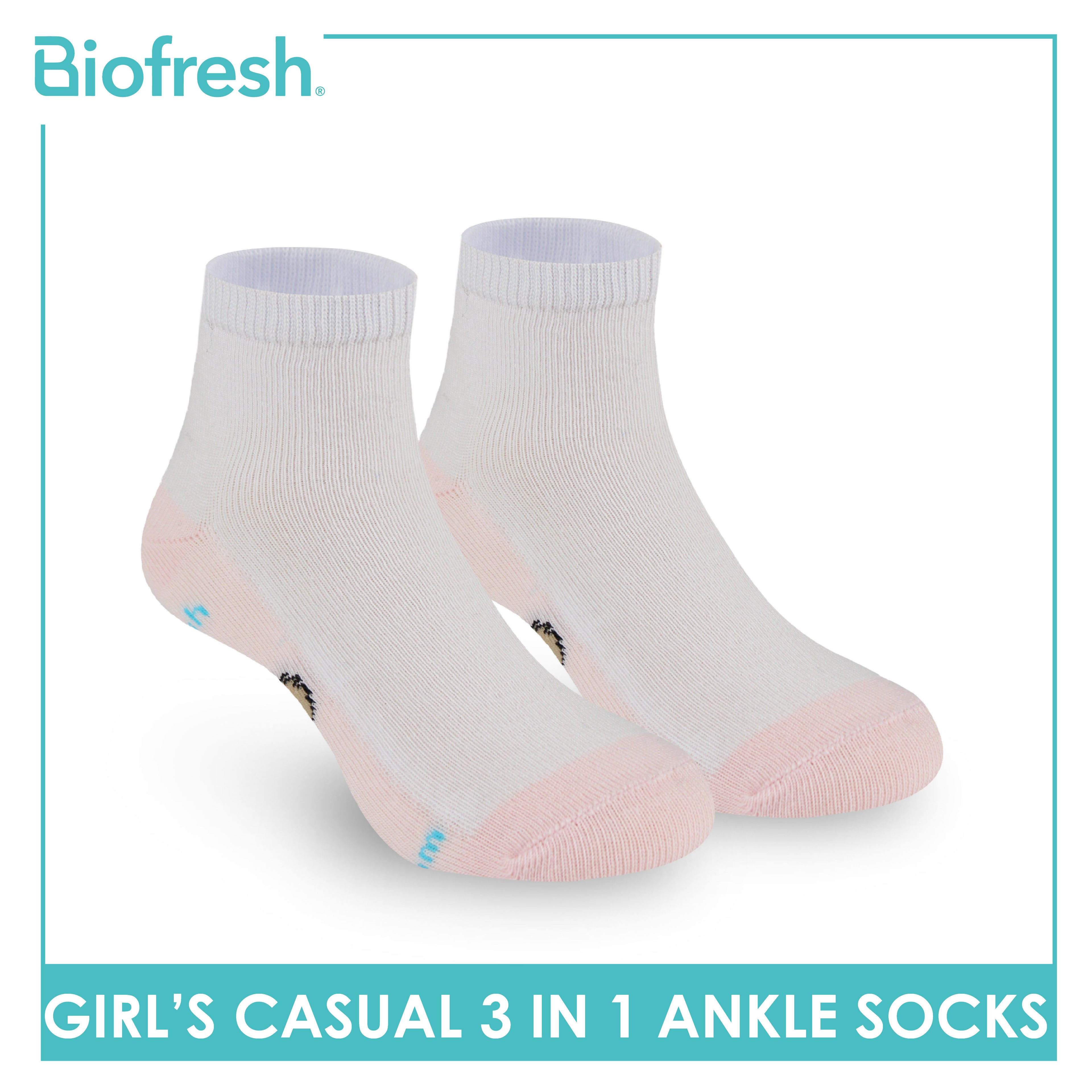 Biofresh | SpongeBob Girl's Antimicrobial Cotton Thin Casual Ankle Socks 3 pairs in 1 pack SBRGCKG2