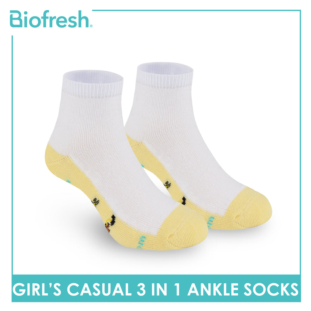 Biofresh | SpongeBob Girl's Antimicrobial Cotton Thin Casual Ankle Socks 3 pairs in 1 pack SBRGCKG3