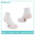 Biofresh | SpongeBob Girl's Antimicrobial Cotton Thin Casual Ankle Socks 3 pairs in 1 pack SBRGCKG3
