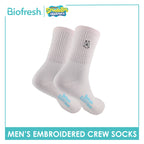 Biofresh | SpongeBob Men’s Cotton Embroidered Light Performance Crew Socks 1 pair SBRMCE4401