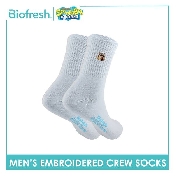 Biofresh | SpongeBob Men’s Cotton Embroidered Light Performance Crew Socks 1 pair SBRMCE4401