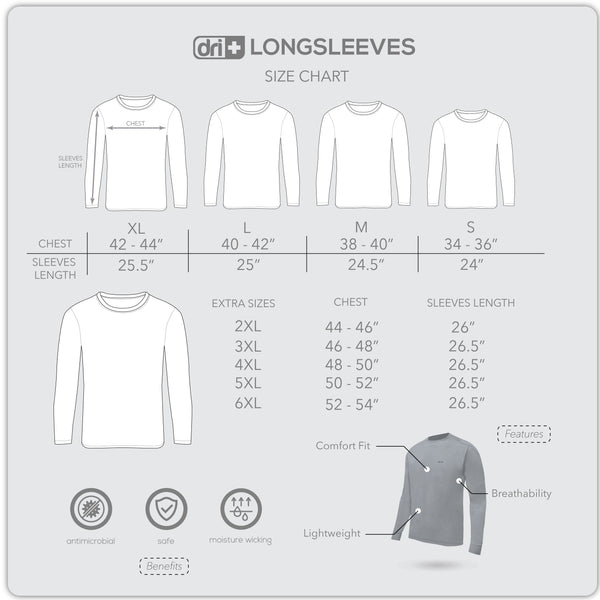 Dri Plus Men's Quick Dri Long Sleeve 1 piece DUMSRL4401