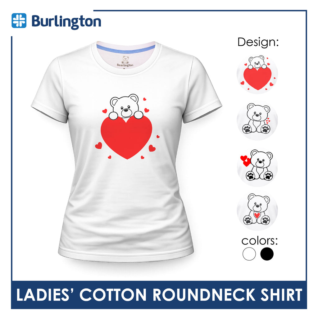Burlington Ladies' Cotton Bearlington Valentine’s Heart Roundneck Shirt 1pc TBLDSR2