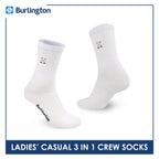 Burlington | Bearlington Ladie's Cotton Embroidered Casual Crew Socks 3 pairs in a pack TBLE6149-1