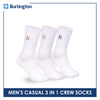 Burlington | Bearlington Men's Cotton Embroidered Casual Crew Socks 3 pairs in a pack TBME146-1