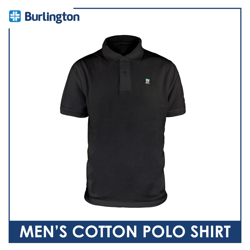 Burlington Men’s Cotton Embroidered Bearlington Collection Polo Shirt 1pc TBMESP5