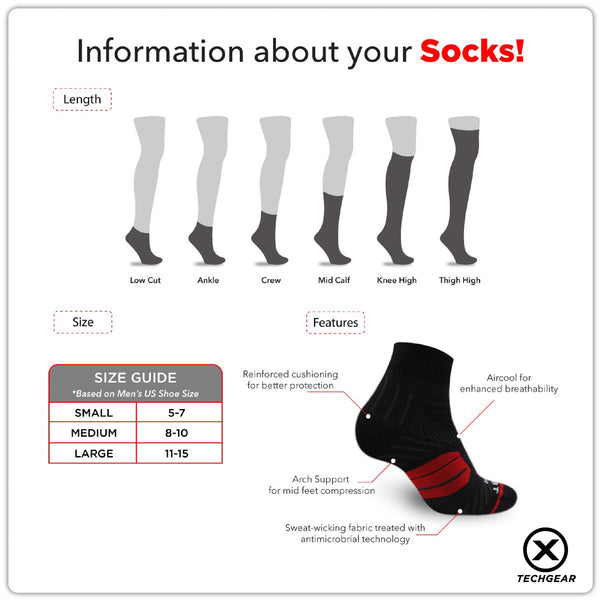 Burlington Men’s Techgear Extreme Performance Crew Socks 1 pair TGMK532