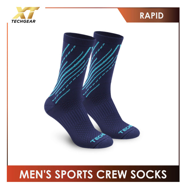 Burlington Men’s TechGear Rapid Cycling Thick Sports Crew Socks 1 pair TGMB2101
