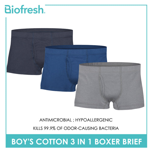 Biofresh Boys' Antimicrobial Cotton Boxer Brief 3 pieces in a pack UCBBG13