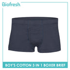 Biofresh Boys' Antimicrobial Cotton Boxer Brief 3 pieces in a pack UCBBG13