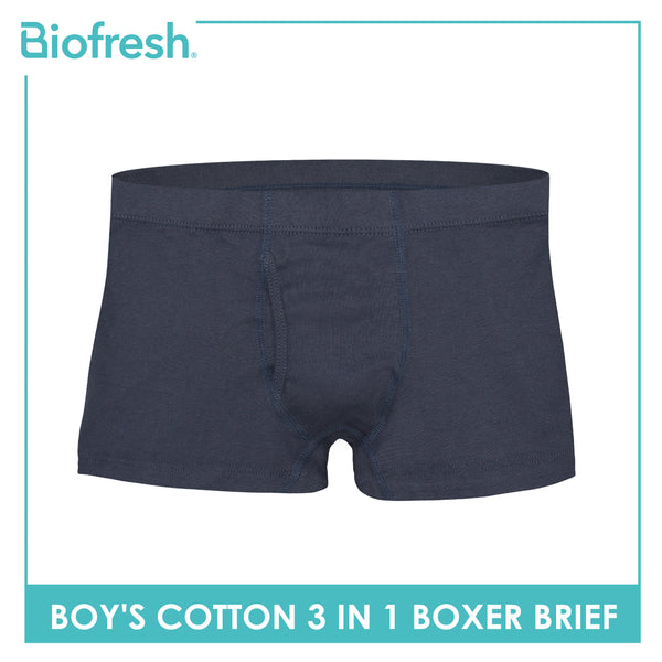 Biofresh Boys' Antimicrobial Cotton Boxer Brief 3 pieces in a pack UCBBG13