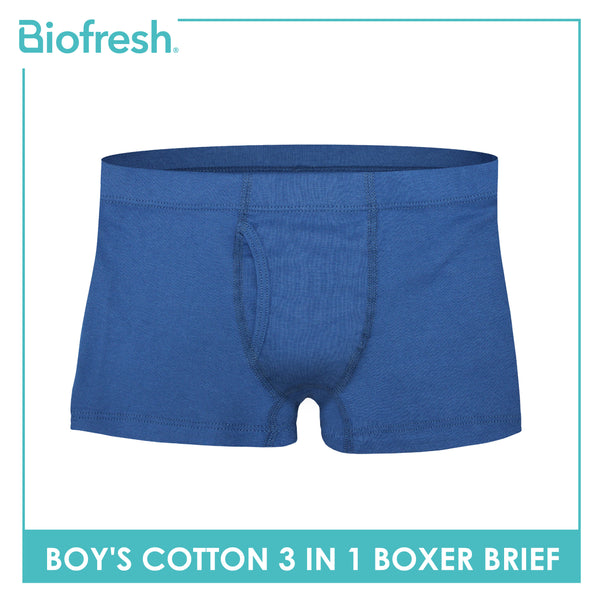 Biofresh Boys' Antimicrobial Cotton Boxer Brief 3 pieces in a pack UCBBG13