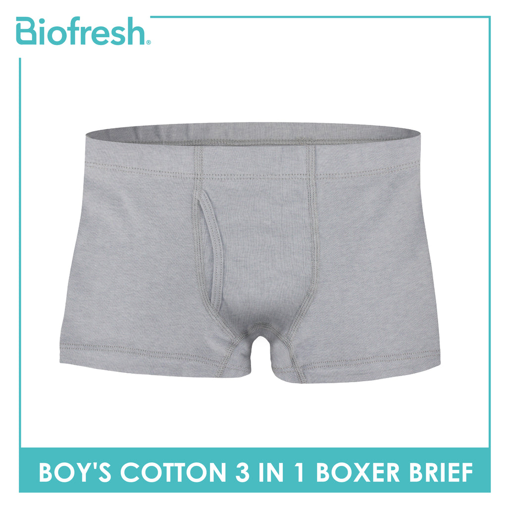 Biofresh Boys' Antimicrobial Cotton Boxer Brief 3 pieces in a pack UCBBG13
