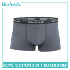 Biofresh Boys' Antimicrobial Cotton Boxer Brief 3 pieces in a pack UCBBG14