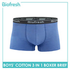 Biofresh Boys' Antimicrobial Cotton Boxer Brief 3 pieces in a pack UCBBG14