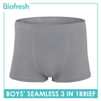 Biofresh Boy's Antimicrobial Seamless Boxer Brief 3 pieces in a pack UCBBG17