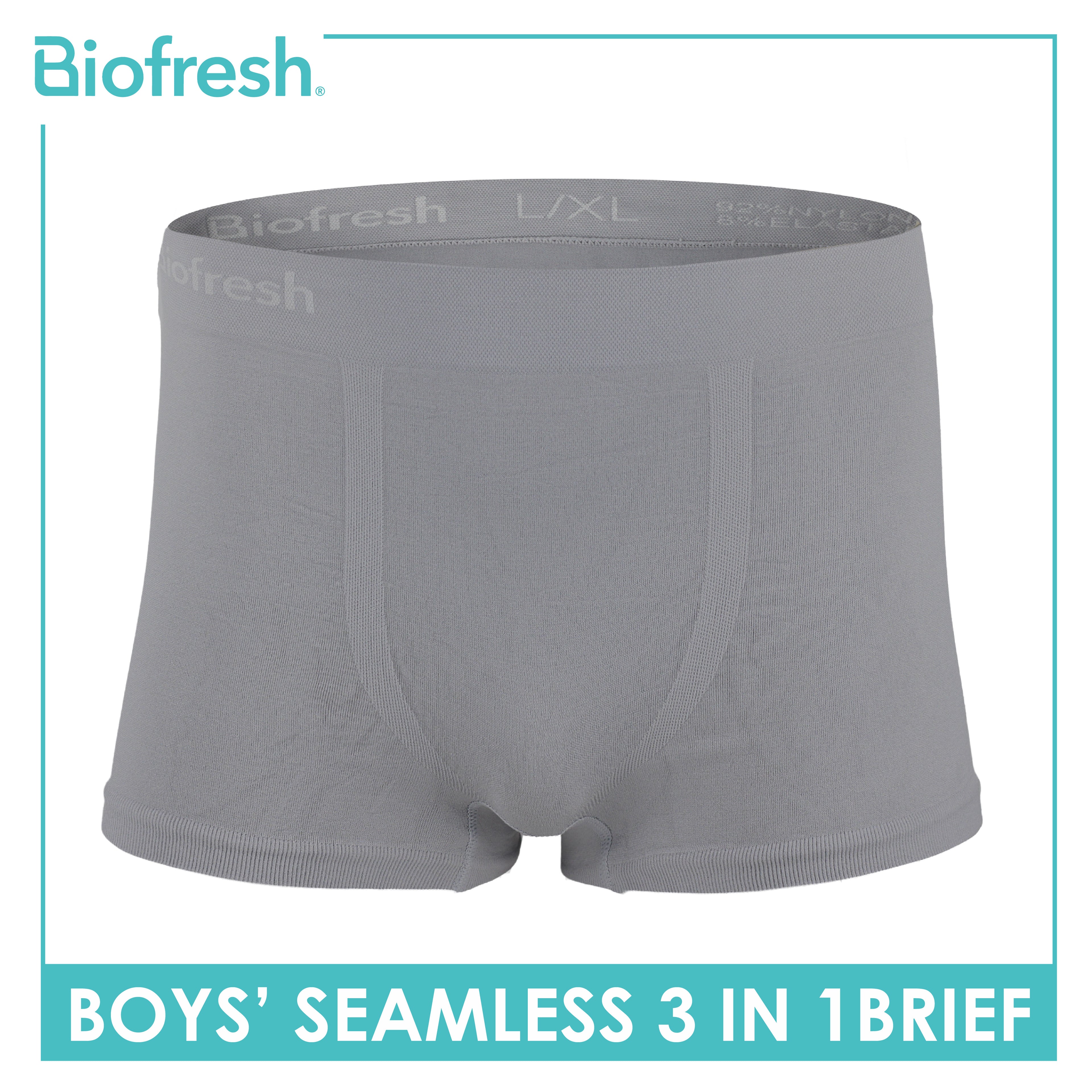 Biofresh Boy's Antimicrobial Seamless Boxer Brief 3 pieces in a pack UCBBG17