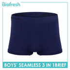 Biofresh Boy's Antimicrobial Seamless Boxer Brief 3 pieces in a pack UCBBG17
