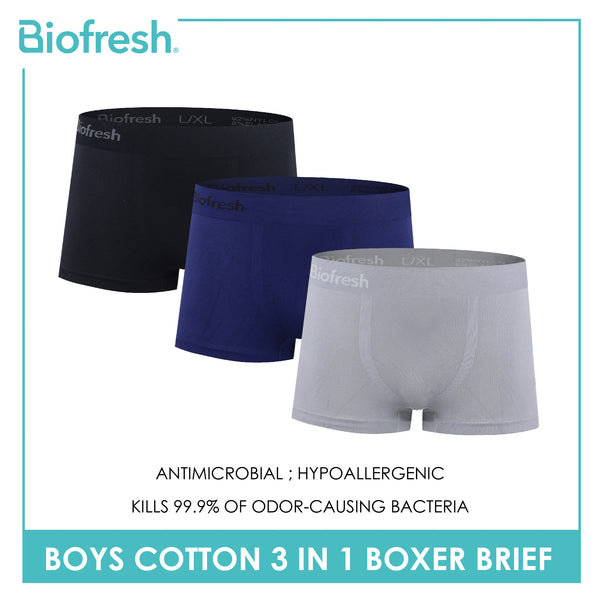 Biofresh Men's Antimicrobial Seamless Boxer Brief 3 pieces in a pack UCBBG17