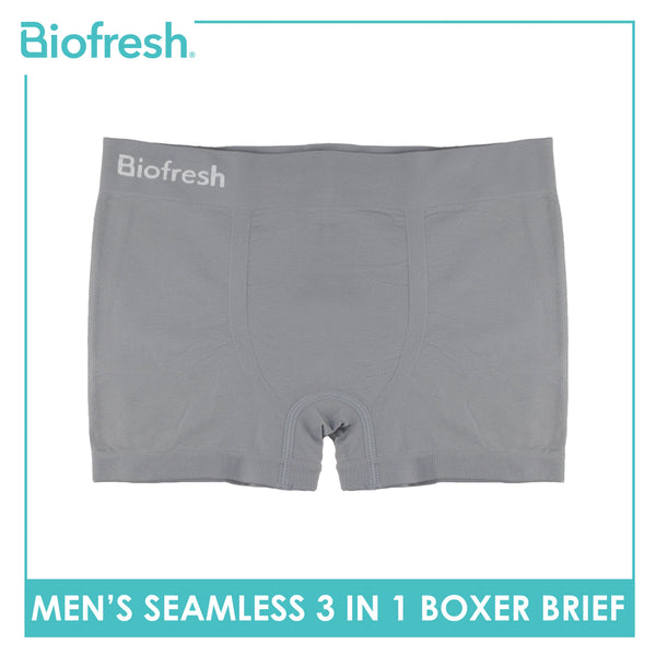 Biofresh Men's Antimicrobial Seamless Boxer Brief 3 pieces in a pack UCBBG17