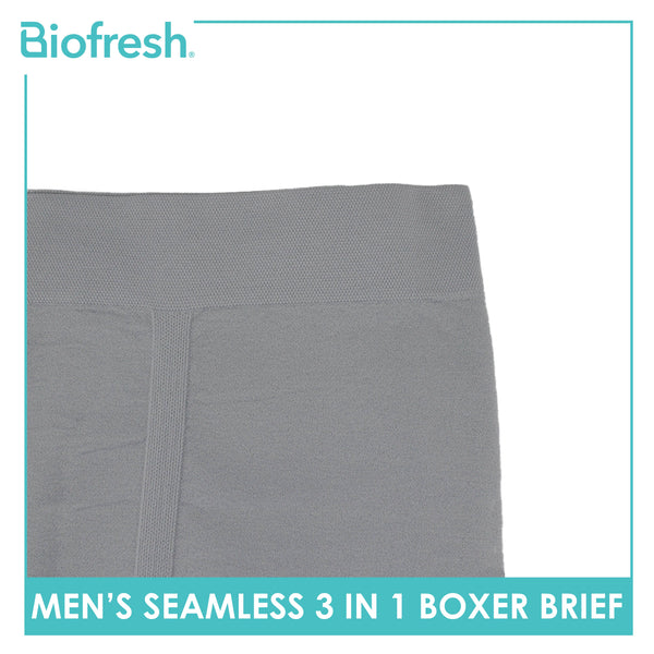 Biofresh Men's Antimicrobial Seamless Boxer Brief 3 pieces in a pack UCBBG17