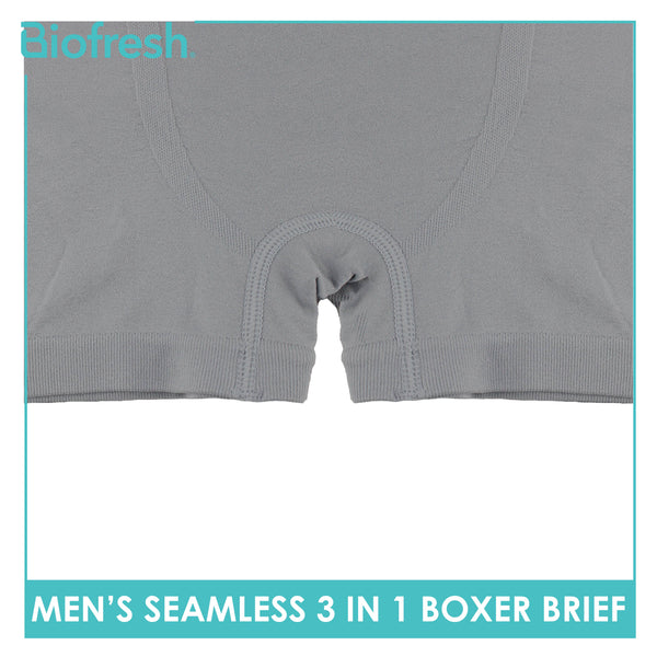 Biofresh Men's Antimicrobial Seamless Boxer Brief 3 pieces in a pack UCBBG17