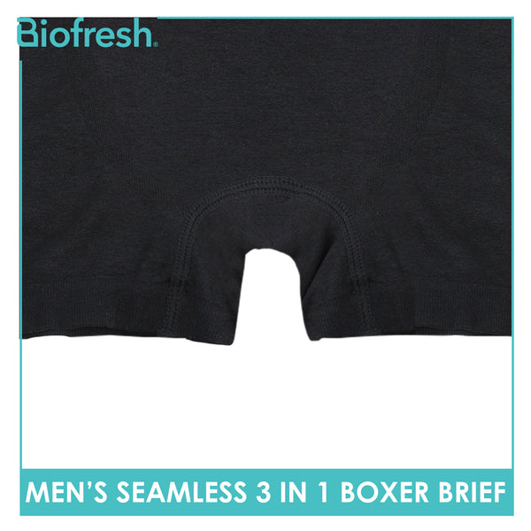 Biofresh Men's Antimicrobial Seamless Boxer Brief 3 pieces in a pack UCBBG17