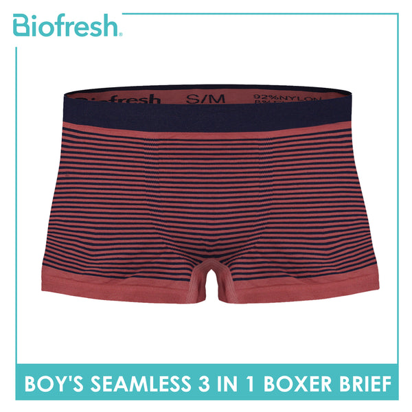 Biofresh Boys' Antimicrobial Seamless Boxer Brief 3 pieces in a pack UCBBG19