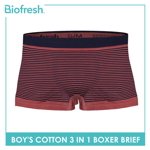 Biofresh Boys' Antimicrobial Cotton Boxer Brief 3 pieces in a pack UCBBG19